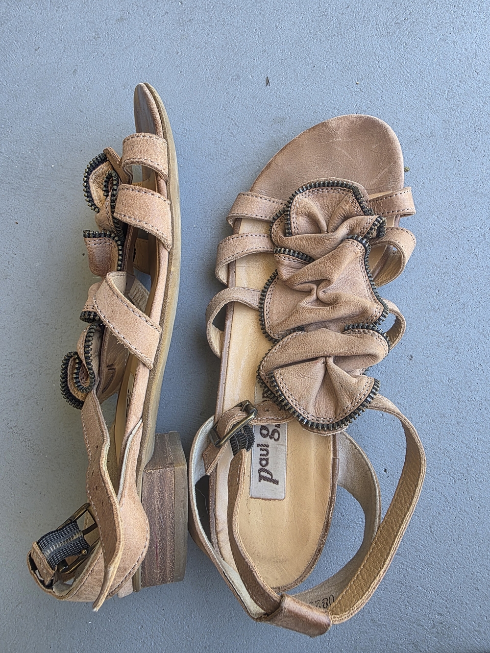 Women’s PAUL GREEN 7 Tan Floral Ankle Strap Sandals